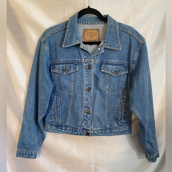 Vintage Nevada Denim Jean Jacket Medium Wash  Girls XLG 14/16 - Picture 12 of 12